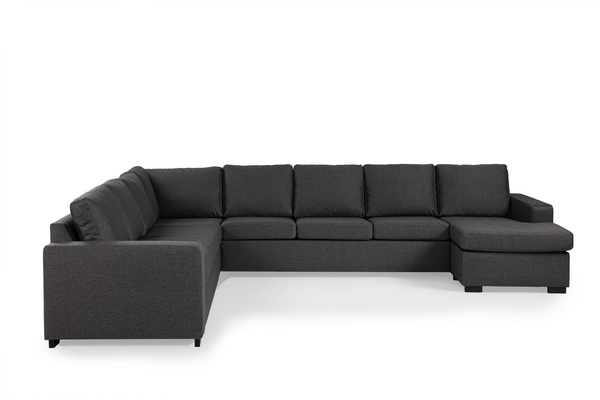 Corner sofa anthracite fabric - 7-seater - 345 x 285 cm - Blake