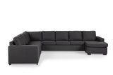Corner sofa anthracite fabric - 7-seater - 345 x 285 cm - Blake