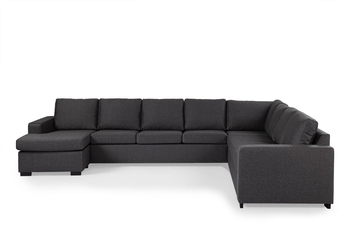 Corner sofa anthracite fabric - 7-seater - 345 x 285 cm - Blake
