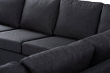 Corner sofa anthracite fabric - 7-seater - 345 x 285 cm - Blake