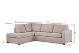 3-seater corner sofa Cooper fabric beige