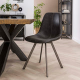 Dining chair Black Siena Saddle PU Faux Leather 