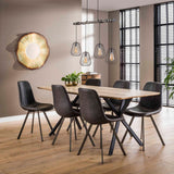 Set of 4 Dining Chairs Siena Saddle PU black 