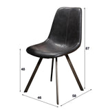 Set of 4 Dining Chairs Siena Saddle PU black 