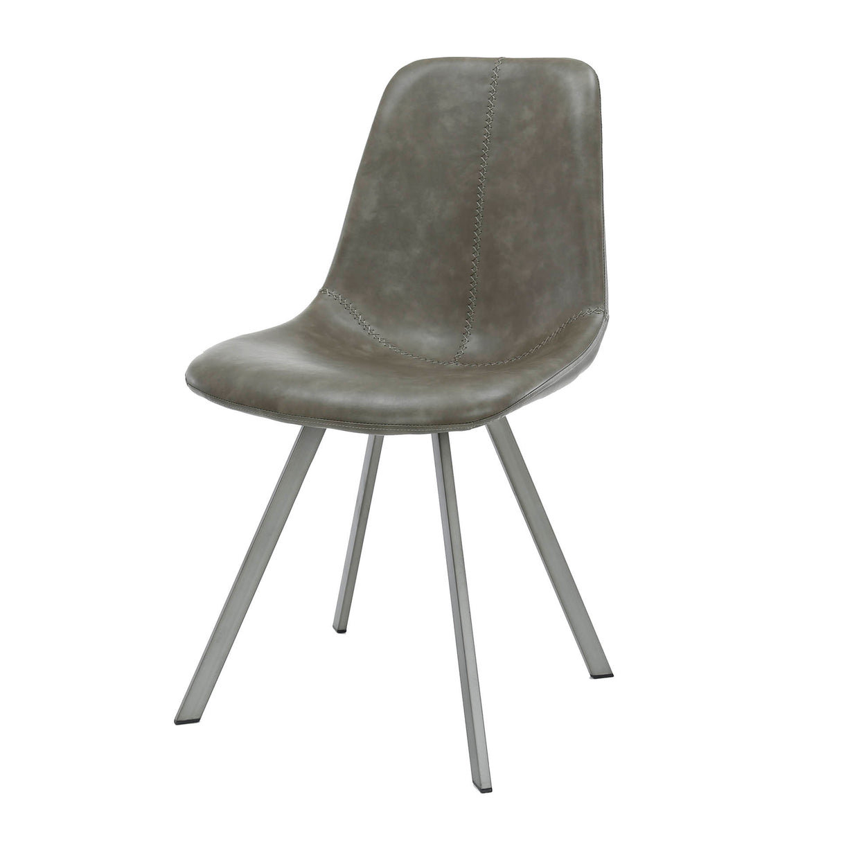 Dining Chair Taupe Siena Saddle PU Faux Leather 