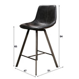 Siena Black Saddle PU Faux Leather Bar Stool 
