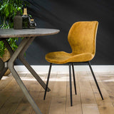 Chic Dining Room Chair Argo Velvet Gold - Without Armrests 