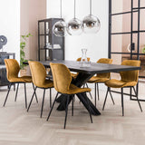 Set of 4 dining chairs Argo Velours gold 