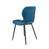 Set of 4 dining chairs Argo Velours blue 