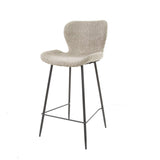 Modern Bouclé Sand-colored Bar Stool Without Armrests Argo 