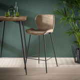 Modern Velvet Champagne Bar Stool Without Armrests Argo 