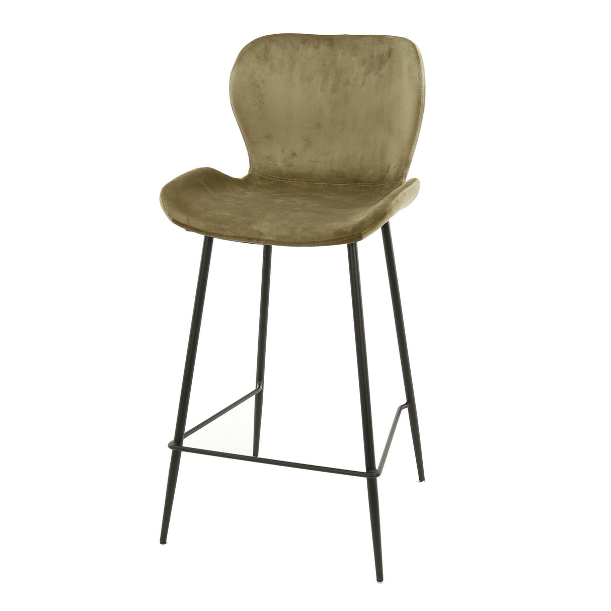 Modern Velvet Champagne Bar Stool Without Armrests Argo 