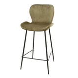 Set of 4 Argo Velours Champagne bar stools 
