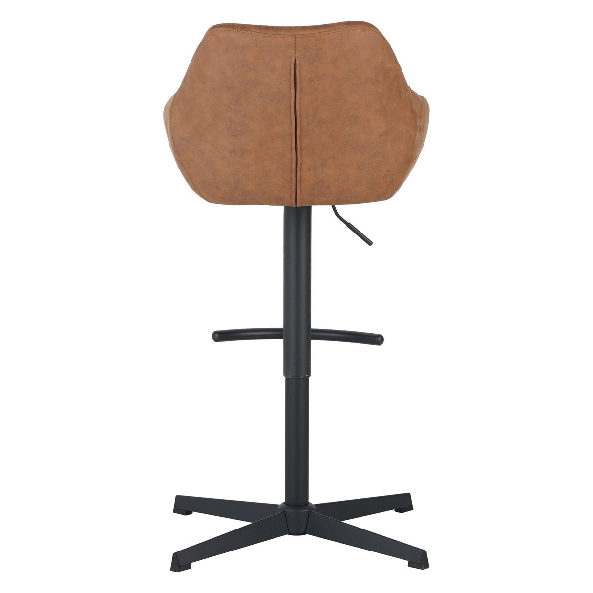 Venom Bar Stool Cognac Eco-leather - Adjustable Swivel Bar Chair with Armrest 