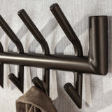 Industrial Coat Rack 16-Hook Brushed Metal Groningen
