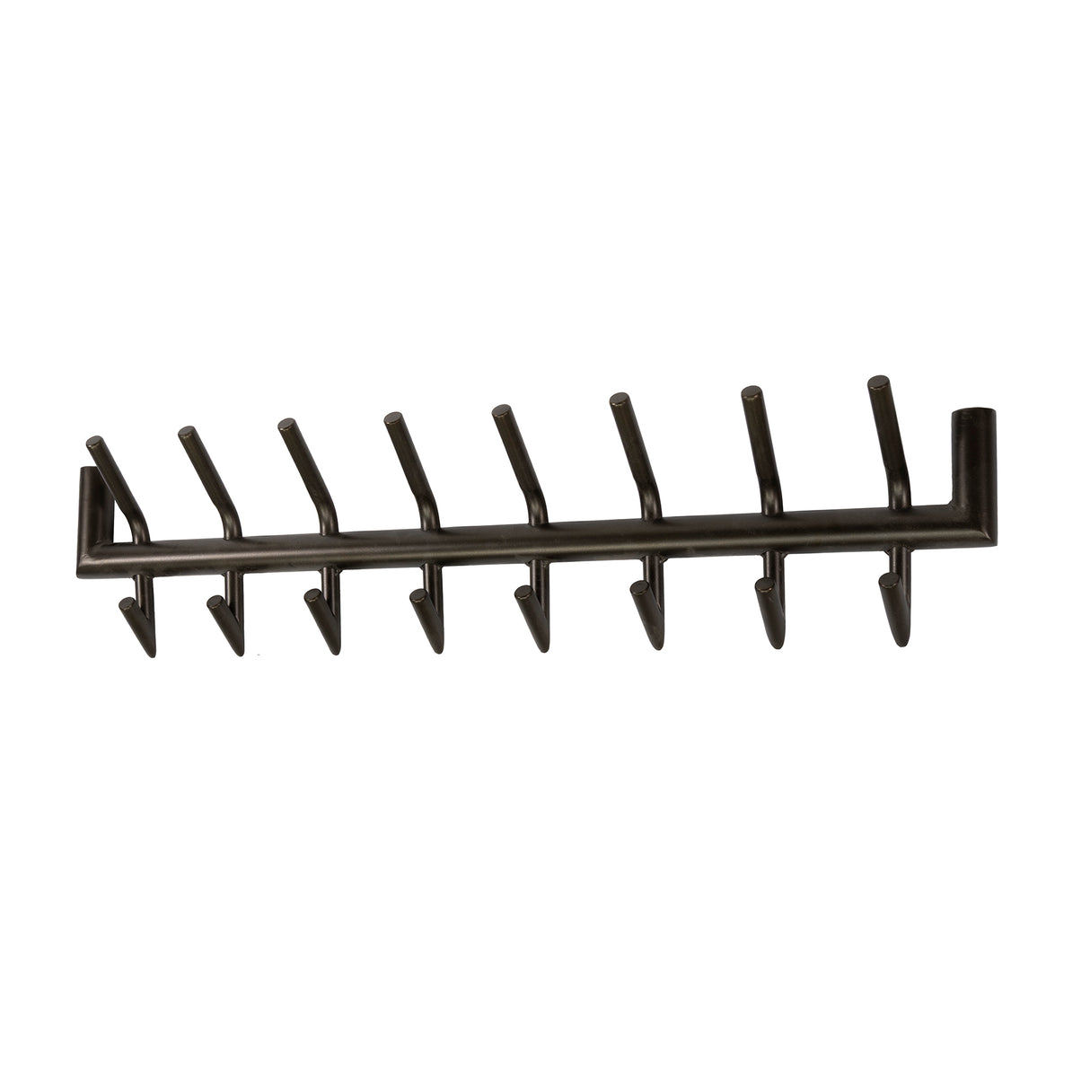 Industrial Coat Rack 16-Hook Brushed Metal Groningen
