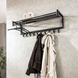 Coat rack Kym 10-Hook Dark Gray - With Rod 