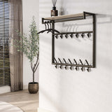 Alto High Travertine Coat Rack 3x7 hooks 