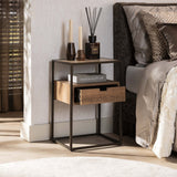 Nachtkastje Cassi 1 lade Keramiek travertin 40x35x60 cm