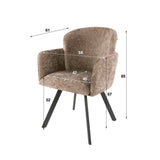 Set of 2 dining chairs Linea Hoven Rich Champagne 