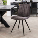 Sadie Velvet Dining Chair Gray - Without Armrests 