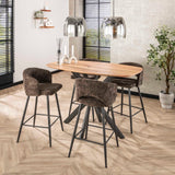 Set of 2 Alba Tissee Cargo Brown Bar Stools 
