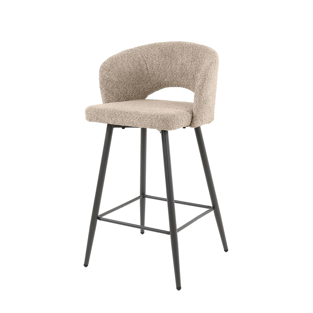 Set of 2 Alba bouclé Sand Bar Stools 
