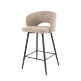 Set of 2 Alba bouclé Sand Bar Stools 