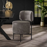 Set of 2 dining chairs Dante boucle gray swivel 