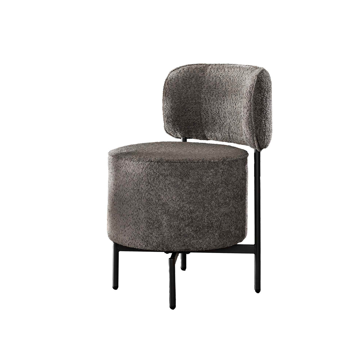 Set of 2 dining chairs Dante boucle gray swivel 