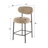 Bar stool Round Duo Cargo sand fabric - set of 2 