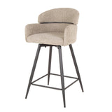 Sienna Bouclé Bar Stools Sand Round Rug Rotatable 