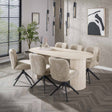 Dining tables - Oval Dining Table Jimi 180x90 cm travertine beige - Dimehouse