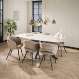 Aureo Oval Dining Table 180 cm Travertine Ceramic 