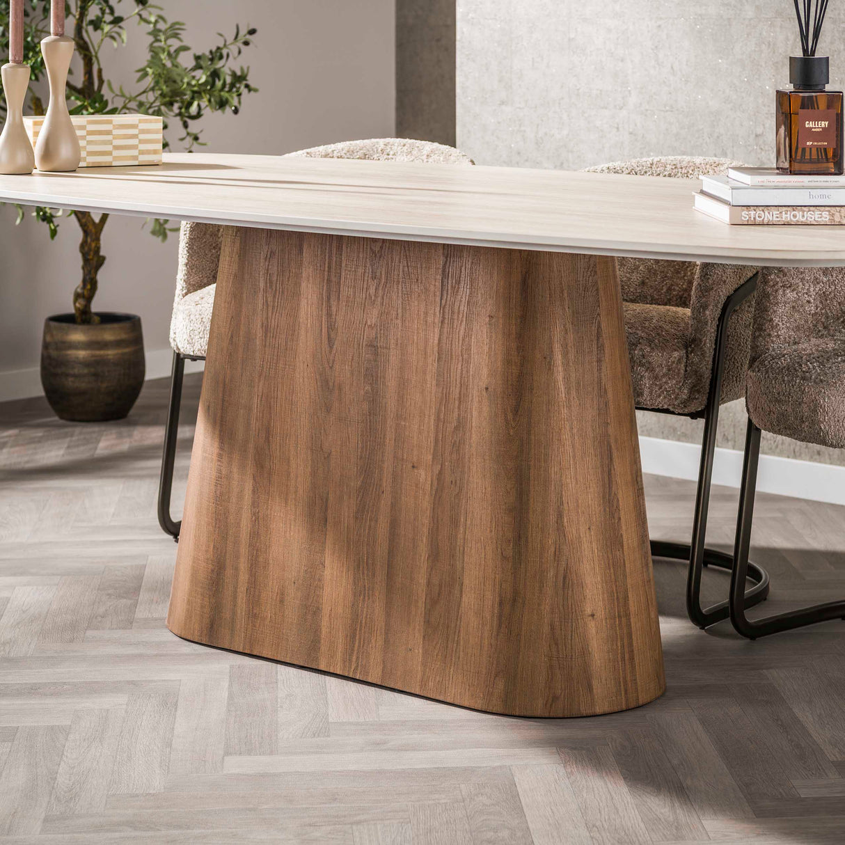 Cento Dining Table 215 cm 3D ceramic travertine rectangular 