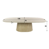 Largo Coffee Table 135x70 cm Ceramic Travertine 