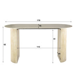 Arcino Coffee Table 178x70 Ceramic Travertine 