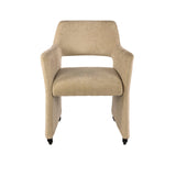 Set of 2 dining chairs Jaroq sand on wheels 