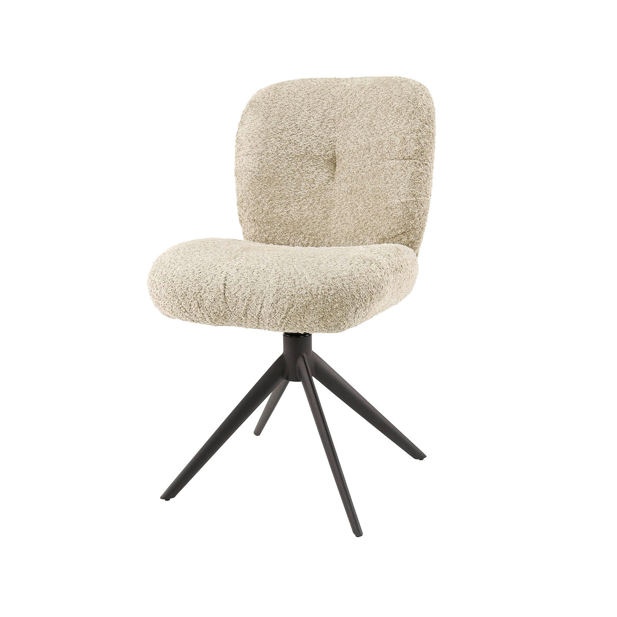 Set of 2 dining chairs Lirio Bouclé sand swiveling 