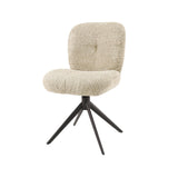 Swivel Dining Chair Sand Bouclé Lirio Swiveling 