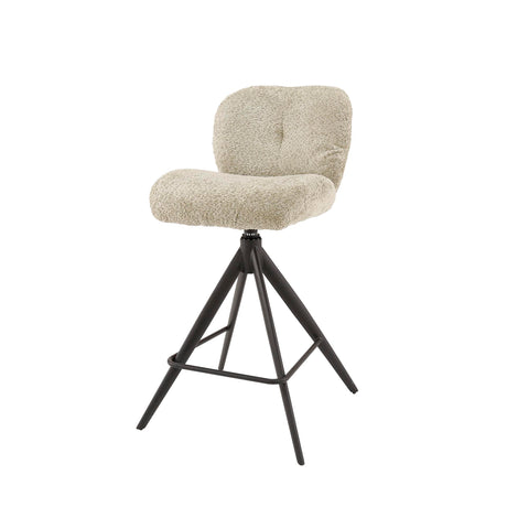 Lirio Bouclé Sand Comfort Swivel Bar Stool 
