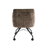 Set of 2 Dining Chairs Richmond Taupe Fabric With Wheels 