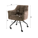 Set of 2 Dining Chairs Richmond Taupe Fabric With Wheels 