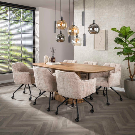 Set of 2 dining chairs Hoven rich sand elegant 