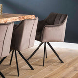 Eetkamerstoelen - Draaibare eetkamerstoel Lino antraciet velvet - Dimehouse