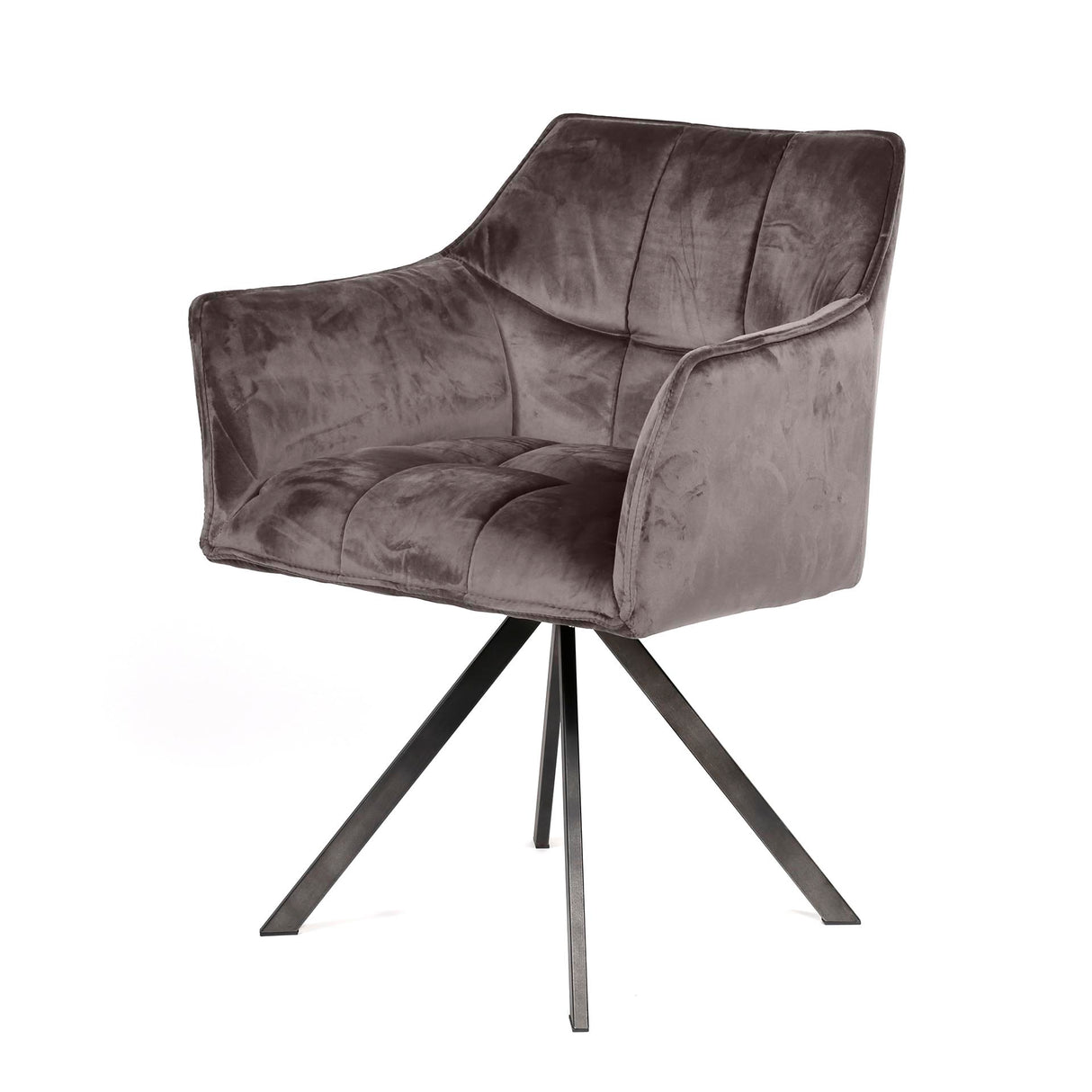 Eetkamerstoelen - Draaibare eetkamerstoel Lino antraciet velvet - Dimehouse