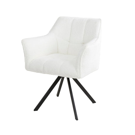 Dining chair Lino Bouclé White Swivel 