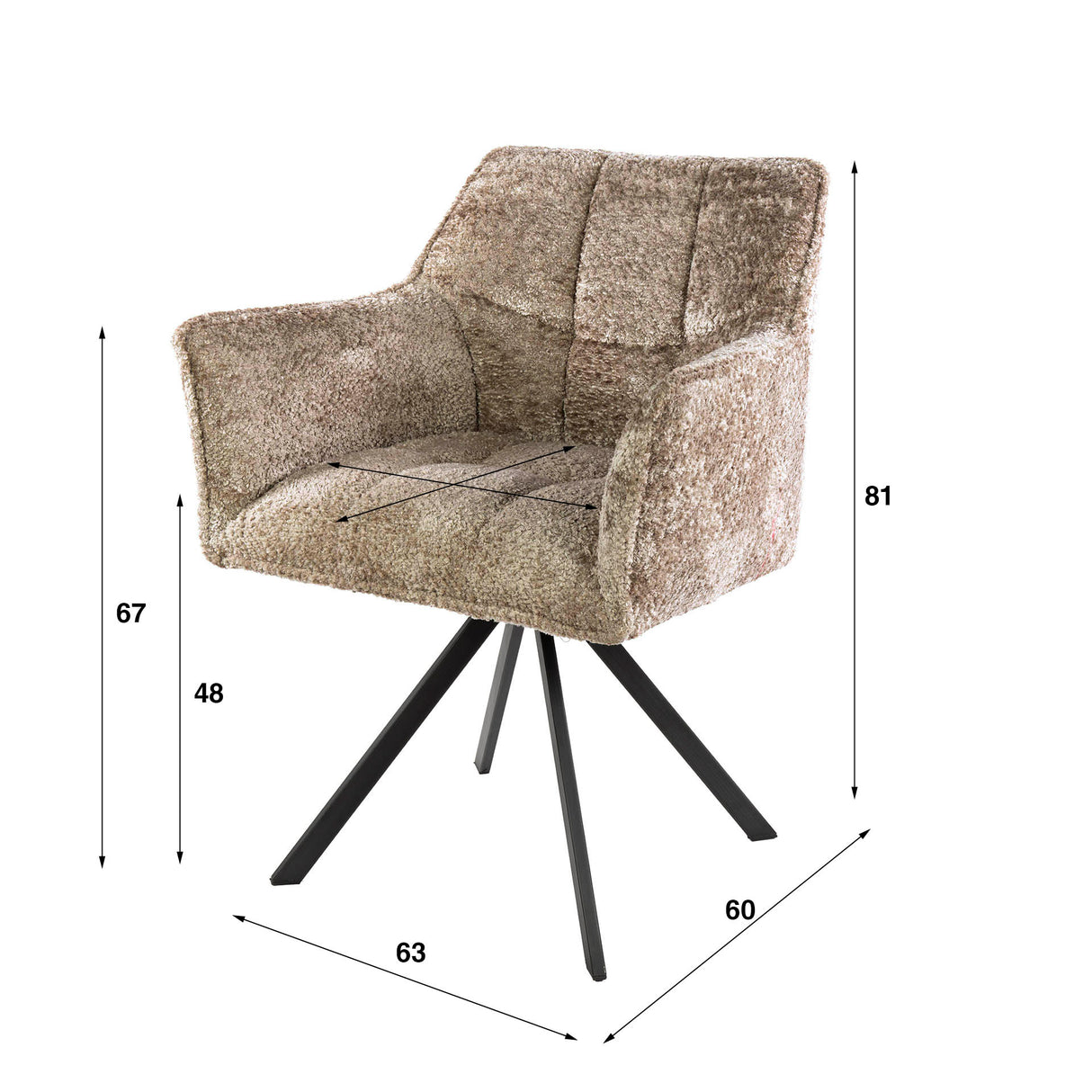 Dining chair Lino Sand Swivel 