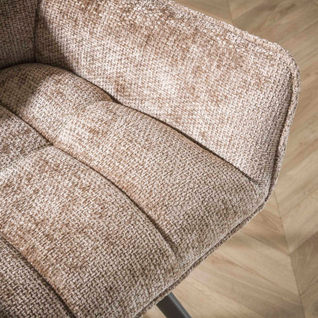 Dining chair Lino Chenille Fabric Rich Champagne Swivel 