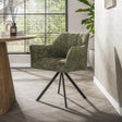 Dining room chairs - Swivel dining room chair Lino Chenille Hoven Green - Dimehouse